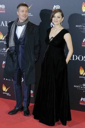 November 22, 2016 - Madrid, Spain - Marion Cotillard and Brad Pitt attend the Premiere of Allied at cinema Callao of Madrid on November 22, 2016 in Madrid. Spain Madrid Spain  - ZUMAn230 20161122_zaa_n230_256