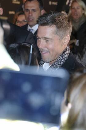 November 22, 2016 - Madrid, Spain - US actor Brad Pitt waves to his fans as they arrive to attend the Spain premiere of the film Allied in Callao City Lights, central Madrid on November 22, 2016. Madrid Spain  - ZUMAn230 20161122_zaa_n230_260