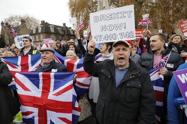 November 23, 2016 - London, London, UK - London, UK. Demonstration outside The Houses of Parliamnet in London to oppose the High Court s ruling earlier this month that the Article 50 process must be triggered by an act of Parliament. London UK - ZUMAl94_ 20161123_zaf_l94_058