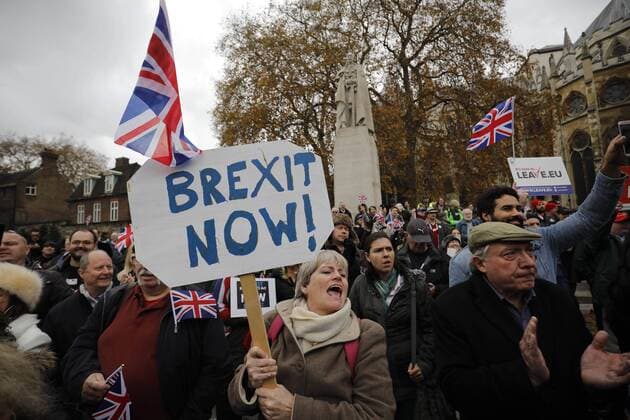 November 23, 2016 - London, London, UK - London, UK. Demonstration outside The Houses of Parliamnet in London to oppose the High Court s ruling earlier this month that the Article 50 process must be triggered by an act of Parliament. London UK - ZUMAl94_ 20161123_zaf_l94_064