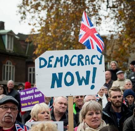 . 23 11 2016. London, United Kingdom. Brexit Feet In Protest. Pro-Brexit activists hold a Feet In protest opposite the Houses of Parliament. The protesters are calling for Article 50 to be triggered and a hard Brexit. They claim the media and big business are conspiring to dilute the and subvert the Brexit process.  xPetexMaclainex xi-Imagesx IIM-13886-0011