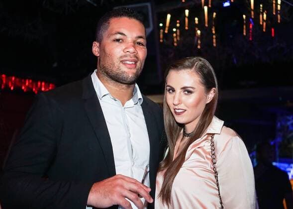 Joe Joyce and girlfriend Alicia Moore attend the Supermodel UK glamour Model of the Year 2016 at DSTRKT in London. NOVEMBER 23rd 2016  SLIx163629