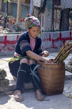 IMAGO Cultures of the world, Schwarze Hmong in Nordvietnam ethnic Black Hmong woman in the tribal village Lao Chai in Sapa, Vietnam, Asia