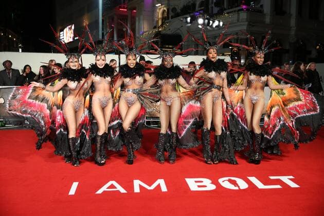 . 28 11 2016. London, United Kingdom. Dancers at the I am Bolt premiere in London.  xStephenxLockx xi-Imagesx IIM-13908-0005