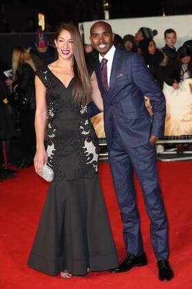 . 28 11 2016. London, United Kingdom. Mo Farah and wife arriving at the I am Bolt premiere in London.  xStephenxLockx xi-Imagesx IIM-13908-0023