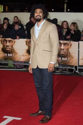 British professional boxer David Haye attends the World Premiere of I Am Bolt held at Odeon Leicester Square in London. NOVEMBER 28th 2016  MISx163671