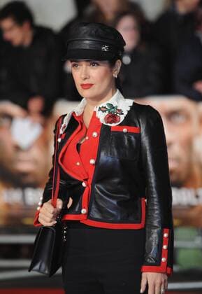 November 28, 2016 - London, England, United Kingdom - Salma Hayek attends the World Premiere of I Am Bolt at Odeon Leciester Square. London United Kingdom - ZUMAs147 20161128_zap_s147_060