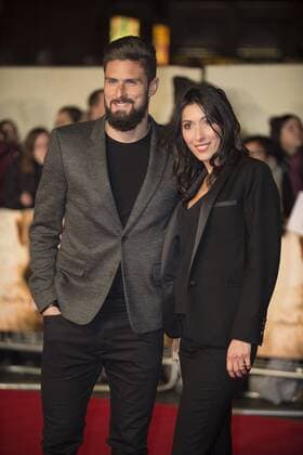 I Am Bolt Premiere London.UK. Olivier Giroud and Jennifer Giroud at the World Premiere of I Am Bolt at Odeon Leicester Square. 28th November 2016. LMK386-62310-291116. 