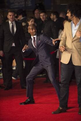 I Am Bolt Premiere London.UK. Mo Farah and David Haye at the World Premiere of I Am Bolt at Odeon Leicester Square. 28th November 2016. LMK386-62310-291116. 