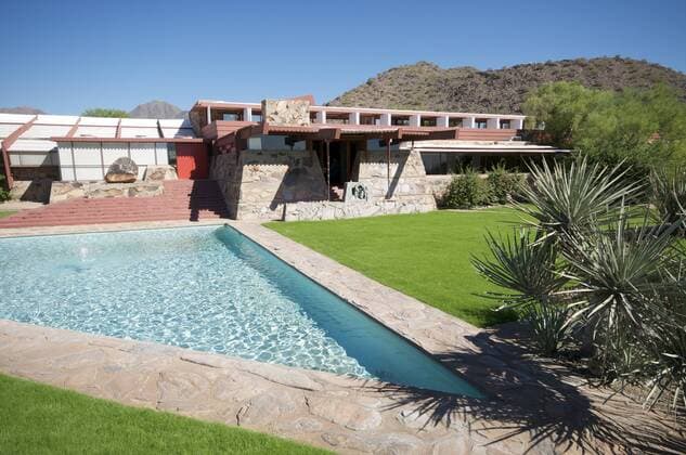 Taliesin West, personal home of Frank Lloyd Wright, near Phoenix, Arizona, United States of America, North America Copyright: RobertxHarding 641-12864