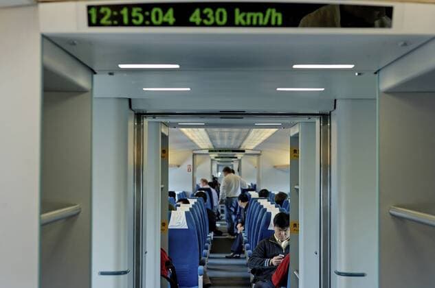 The Maglev, the world s fastest train, from Pudong International Airport to the Long Yang Road Subway station, Shanghai, China, Asia Copyright: Jean-PierrexDexMann 724-1551
