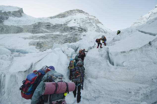 The Khumbu icefall on Mount Everest, Solu Khumbu Everest Region, Sagarmatha National Park, UNESCO World Heritage Site, Nepal, Himalayas, Asia Copyright: ChristianxKober 733-5670