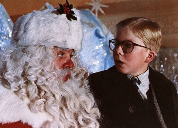 Fröhliche Weihnachten, (A CHRISTMAS STORY) USA 1983, Regie: Bob Clark, JEFF GILLEN, PETER BILLINGSLEY, Stichwort: Weihnachtsmann, Bart, Kind, Brille UnitedArchives00008069