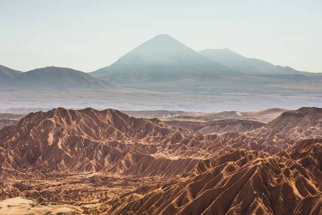 Death Valley (Valle de la Muerte) and Licancabur Volcano, San Pedro de Atacama, Atacama Desert, North Chile, Chile, South America Copyright: MatthewxWilliams-Ellis 1109-2052