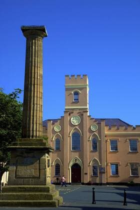 The Ancient Market Cross and Old St. Mary s Church, Castletown, Isle of Man, Europe Copyright: NeilxFarrin 1126-865