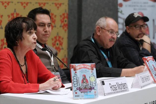 Buchmesse in Guadalajara, Mexiko Spanish journalist and writer Rosa Montero (L), the winner of the Juvenile Universe of Literature Award Gibran Valle (2L), Mexican journalist and writer Benito Taibo (2R) and Mexican writer Antonio Orduno (R) participate during the presentation of the winning novel Corazon sicario , on the seventh day of the 30th edition of the International Book Fair of Guadalajara (FIL) that takes place in the city of Guadalajara, Mexico. EFE Ulises Ruiz Basurto International Book Fair of Guadalajara (FIL) !ACHTUNG: NUR REDAKTIONELLE NUTZUNG!  MEX26 20161203-636163334347731282