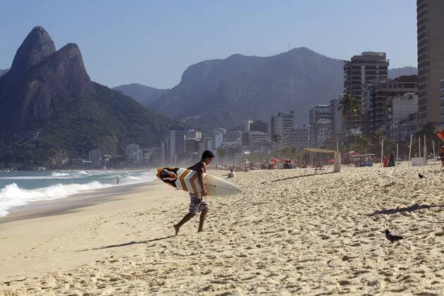 IMAGO Creative: Stadt-Dichotomien Surfing on Ipanema beach, Rio de Janeiro, Brazil, South America Copyright: OlivierxGoujon 814-1426