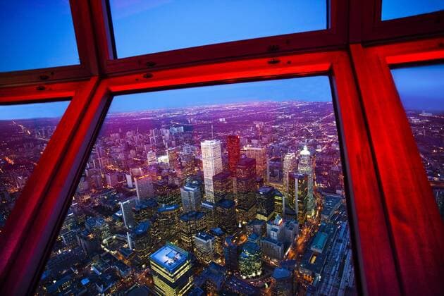 View of downtown Toronto skyline taken from CN Tower, Toronto, Ontario, Canada, North America Copyright: DonaldxNausbaum 825-188