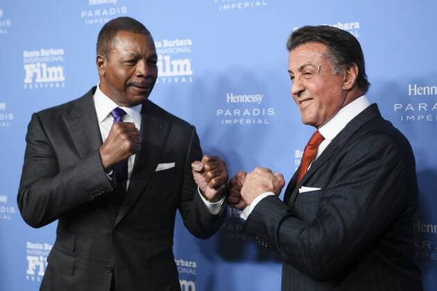 Actor Sylvester Stallone and Carl Weathers at The Santa Barbara International Film Festival on February 9th, 2016 in Santa Barbara, California. USA - 2016 - SBIFF: Sylvester Stallone in Santa Barbara  Copyright: xDajuanaxJonesx IMG_8096