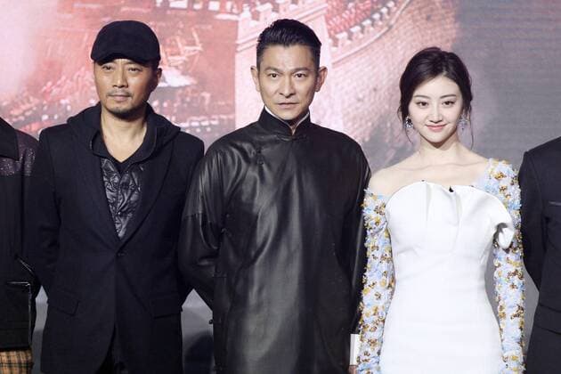 BEIJING, CHINA - DECEMBER 06: (L-R) Actor Zhang Hanyu, actor Andy Lau and actress Jing Tian attend the premiere of director Zhang Yimou s film The Great Wall on December 6, 2016 in Beijing, China.  CFP496624372