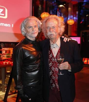Dr. Hermann Buehlbecker (Alleininhaber LAMBERTZ), Jean Puetz bei der LAMBERTZ-Fine Art-Kalenderpraesentation im Rosati Restaurant Koeln.
