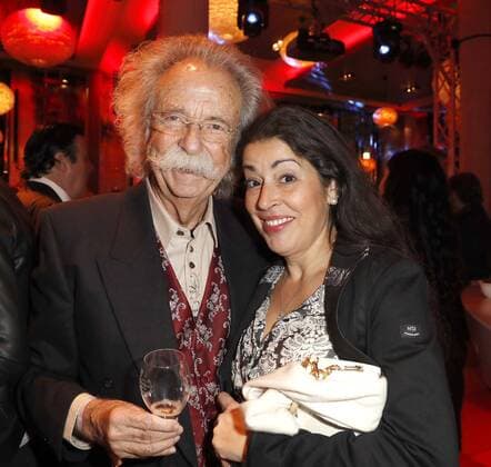 Jean Puetz, Pina Coluccia bei der LAMBERTZ-Fine Art-Kalenderpraesentation im Rosati Restaurant Koeln.
