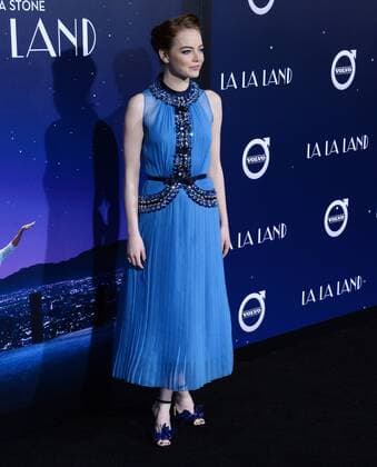 Cast member Emma Stone attends the premiere of the motion picture musical comedy La La Land at Mann Village Theater in the Westwood section of Los Angeles on December 6, 2016. Storyline: A jazz pianist falls for an aspiring actress in Los Angeles.  LAP2016120637 JIMxRUYMEN