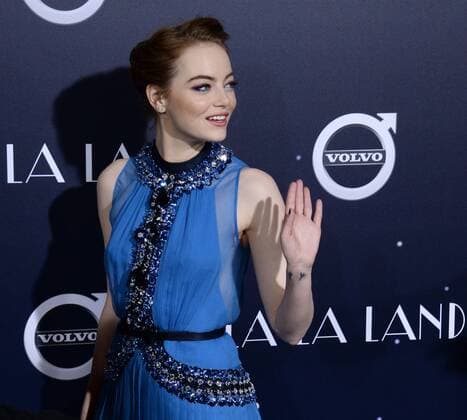Cast member Emma Stone attends the premiere of the motion picture musical comedy La La Land at Mann Village Theater in the Westwood section of Los Angeles on December 6, 2016. Storyline: A jazz pianist falls for an aspiring actress in Los Angeles.  LAP2016120616 JIMxRUYMEN