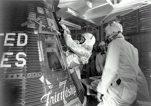 John Glenn, the first American to orbit the Earth and a former U.S. senator and war hero, has died. He was 95. PICTURED: February 20, 1962 - Cape Canaveral, United States of America - Astronaut John Glenn enters his Mercury Friendship 7 capsule in preparation for launch at the Kennedy Space Center February 20, 1962 in Cape Canaveral, Florida. Glenn became the first American to fly a manned orbital space flight aboard the craft. Cape Canaveral United States of America - ZUMAz03_ 20161208_sha_z03_019