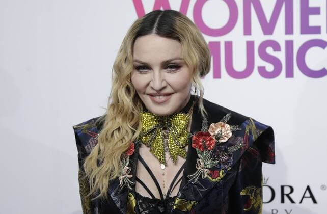Madonna arrives on the red carpet at the Billboard Women in Music 2016 event on December 9, 2016 in New York City.  NYP20161209111 JOHNxANGELILLO