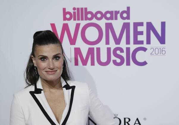 Idina Menzel arrives on the red carpet at the Billboard Women in Music 2016 event on December 9, 2016 in New York City.  NYP20161209116 JOHNxANGELILLO