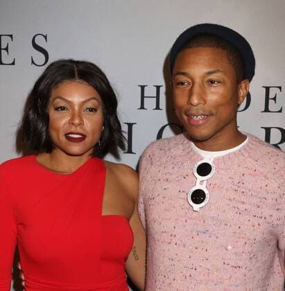 December 10, 2016 - New York, New York, U.S. - Actress TARAJI P. HENSON and singer PHARRELL WILLIAMS attend the New York Special Screening of Hidden Figures held at the SVA Theatre. New York U.S. - ZUMAk03_ 20161210_zaf_k03_157