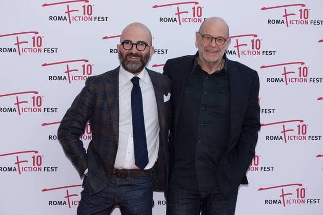 Italy: Maigret Red Carpet Italian writer, screenwriter Donato Carrisi and Belgian writer John Simenon arrive on the red carpet for Maigret during the 2016 Rome Fiction Fest  BarbaraxComo