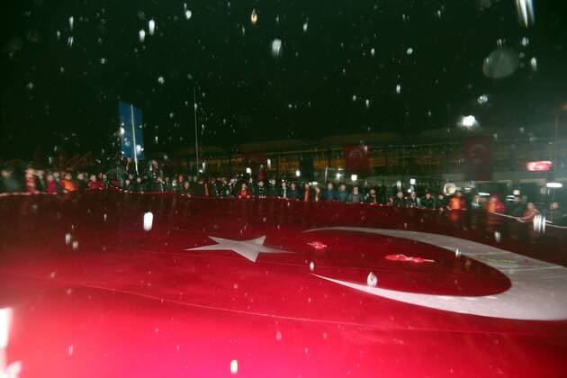Galatasaray President Dursun Ozbek and a lot of different team supporters visit the blast site outside the Besiktas FC s Vodafone Arena Stadium in Istanbul, December 12, 2016, Turkey. At least 44 people were killed and 160 other wounded in twin explosions outside Vodafone Arena Stadium and in nearby Macka Park a few hours after the night s soccer match on 10 December. The bombs apparently targeted police officers who were securing the match. The Kurdish nationalist group Kurdistan Freedom Hawks (TAK), which seeks an independent Kurdish state in eastern and southeastern Turkey, claimed responsibility for the attack, according to published reports. 