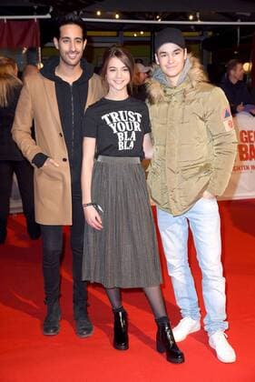 Sami Slimani, Lisa Marie Koroll, Louis Held Weltpremiere von Vier gegen die Bank im CineStar im Sony Center in Berlin am 13.12.2016