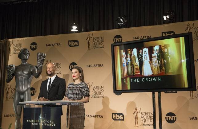 December 14, 2016 - West Hollywood, California, U.S - Common and Sophia Bush at the 23rd Annual Screen Actors Guild Awards Nominations announcement at the Pacific Design Center on Wednesday, December 14, 2016 in West Hollywood, California. Outstanding Performance by an Ensemble in a Drama Series, THE CROWNÃ West Hollywood U.S. - ZUMAp124 20161214_zaa_p124_053