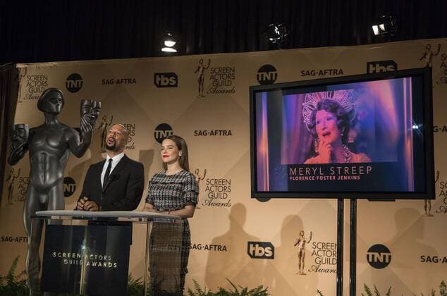 December 14, 2016 - West Hollywood, California, U.S - Common and Sophia Bush at the 23rd Annual Screen Actors Guild Awards Nominations announcement at the Pacific Design Center on Wednesday, December 14, 2016 in West Hollywood, California. Outstanding Performance by a Female Actor in a Leading Role, MERYL STREEP Florence Foster Jenkins Ã¢â‚¬ FLORENCE FOSTER JENKINSÃ West Hollywood U.S. - ZUMAp124 20161214_zaa_p124_054