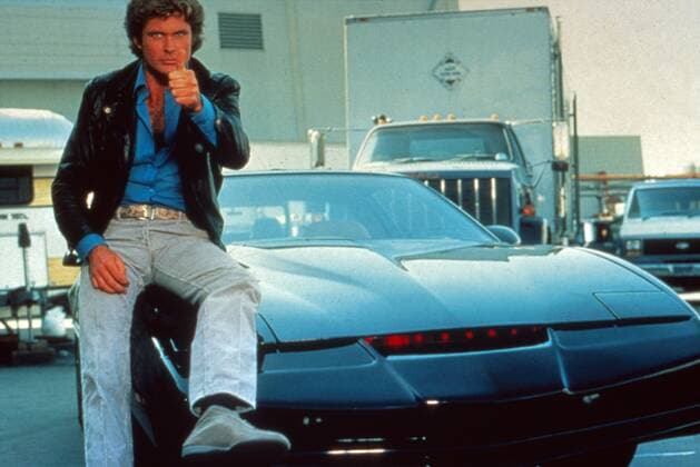 David Hasselhoff mit dem Auto K.I.T.T. in der Serie Knight Rider , USA 1982 - 1986. Copyright: IFTN UnitedArchives04237