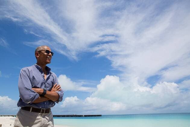 September 1, 2016 - Midway Island, United States - U.S President Barack Obama takes in the view from Turtle Beach during a tour of Midway Atoll September 1, 2016 in the Papahanaumokuakea Marine National Monument, Northwestern Hawaiian Islands. Barack Hussein Obama II (born August 4, 1961) is the 44th President of the United States. He is the first African American to be elected to office and the first president born outside the contiguous United States. Born in Honolulu, Hawaii, Obama is a graduate of Columbia University and Harvard Law School. He worked as a civil rights attorney and taught constitutional law at the University of Chicago Law School from 1992 to 2004. While serving three terms representing the 13th District in the Illinois Senate from 1997 to 2004, he ran unsuccessfully in the Democratic primary for the United States House of Representatives in 2000. Midway Island Unite - ZUMAz03_ 20160901_shs_z03_186