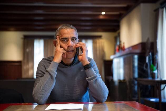 October 8, 2016 - Chicago, IL, United States of America - U.S President Barack Obama speaks on the phone from his home in Chicago with FEMA Administrator Craig Fugate to receive an update on Hurricane Matthew October 8, 2016 in Chicago, Illinois. Barack Hussein Obama II (born August 4, 1961) is the 44th President of the United States. He is the first African American to be elected to office and the first president born outside the contiguous United States. Born in Honolulu, Hawaii, Obama is a graduate of Columbia University and Harvard Law School. He worked as a civil rights attorney and taught constitutional law at the University of Chicago Law School from 1992 to 2004. While serving three terms representing the 13th District in the Illinois Senate from 1997 to 2004, he ran unsuccessfully in the Democratic primary for the United States House of Representatives in 2000. Chicago United S - ZUMAz03_ 20161008_shs_z03_271