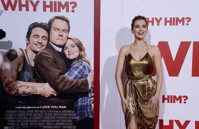 Cast member Zoey Deutch attends the premiere of the motion picture comedy Why Him? at the Regency Bruin Theater in the Westwood section of Los Angeles on December 17, 2016. Storyline: A dad forms a bitter rivalry with his daughter s young rich boyfriend.  LAP2016121719 JIMxRUYMEN
