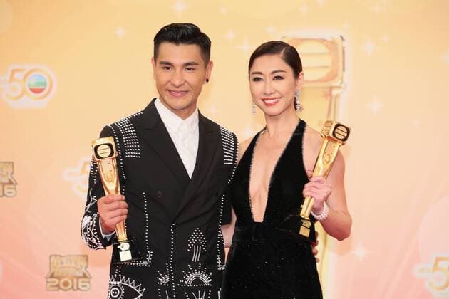 HONG KONG, CHINA - DECEMBER 18: Actress Nancy Wu and actor Ruco Chan Chin-pang attend the 2016 TVB Anniversary Awards on December 18, 2016 in Hong Kong, China.  CFP497275753