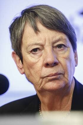 Bilder des Tages Barbara Hendricks zu Gast in Belgien German Environment Minister Barbara Hendricks pictured during the signing of an agreement to exchange of information on nuclear security betweeen Belgium and Germany, Monday 19 December 2016.  THIERRYxROGE 05003383