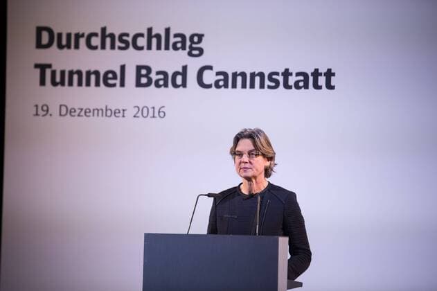 Erster S21- Tunneldurchschlag in Stuttgart gefeiert - Offizielle Durchschlagsfeier am Tunnel Bad Cannstatt Tunnelpatin Simone Herrmann Copyright: 7aktuell.dex xMarcoxFranzese