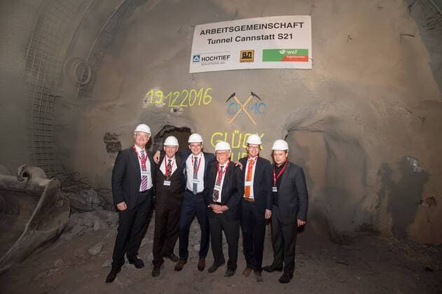 Erster S21- Tunneldurchschlag in Stuttgart gefeiert - Offizielle Durchschlagsfeier am Tunnel Bad Cannstatt Copyright: 7aktuell.dex xMarcoxFranzese