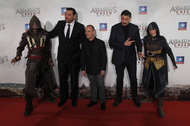 Photocall - Assassin s Creed - in Madrid. Hovik Keuchkerian, Javier Gutierrez y Carlos Bardem, actores de la pelicula.  J.xLuisxCuesta