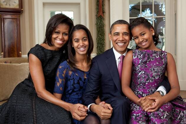 Dec. 11, 2011 - Washington, DC - President Barack Obama, First Lady Michelle Obama, and their daughters, Sasha Obama and Malia Obama, sit for a family portrait in the Oval Office, Dec. 11, 2011. (Official White House Photo by )....This official White House photograph is being made available only for publication by news organizations and or for personal use printing by the subject(s) of the photograph. The photograph may not be manipulated in any way and may not be used in commercial or political materials, advertisements, emails, products, promotions that in any way suggests approval or endorsement of the President, the First Family, or the White House.Ãä .... Editorial Use Only Washington - ZUMAz03_ 20111211_shh_z03_025