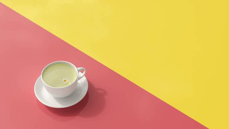 Cup of chamomile tea, 3d rendering  UWF01066