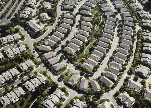 IMAGO Nature: Unsere Erde, Umweltprobleme, Überbevölkerung USA, California, aerial view of aerial view of suburbs  BCDF00256