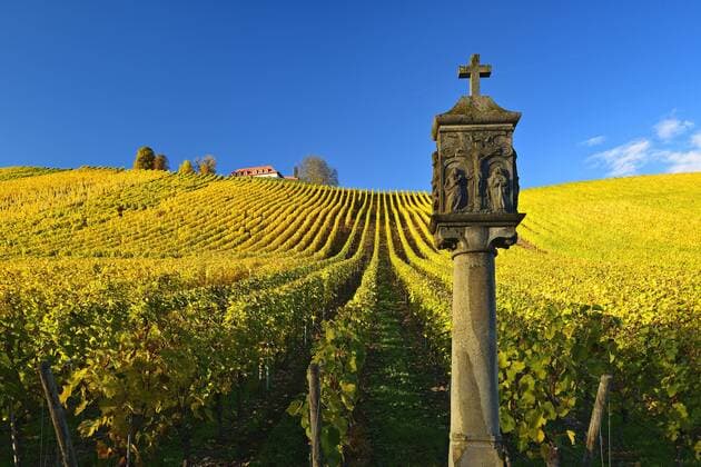  Bildstock in den Weinbergen im Herbst, bei Volkach, Unterfranken, Mainfranken, Bayern, Deutschland, Europa Copyright: imageBROKER/AndreasxVitting iblavi04450914.jpg